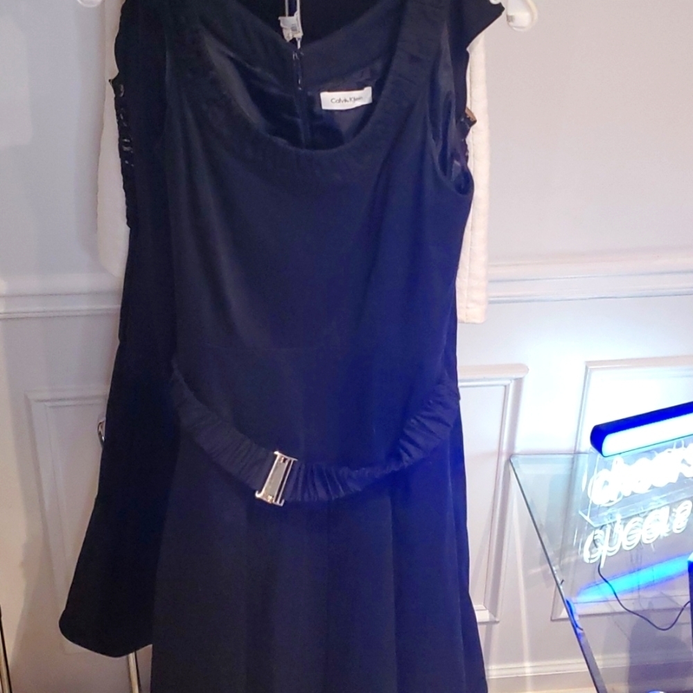 Reg $150 Calvin Klein Black dress with belt size 8